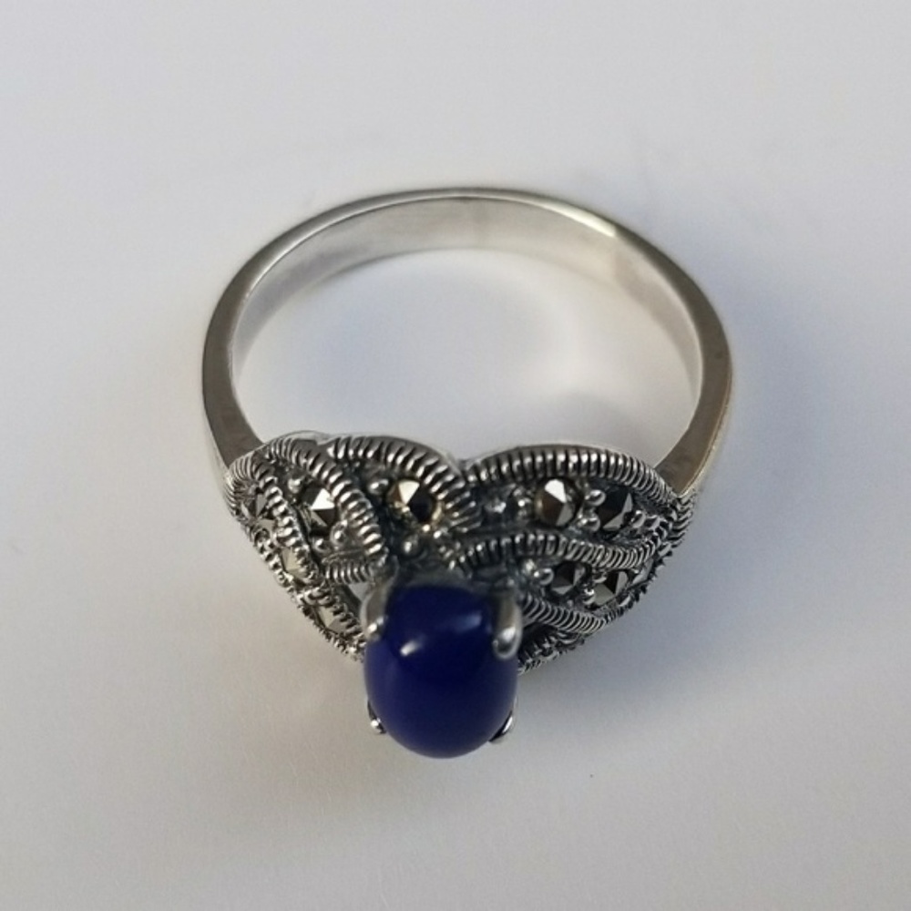 💍*SOLD* Sterling Silver Marcasite Ring Size 7